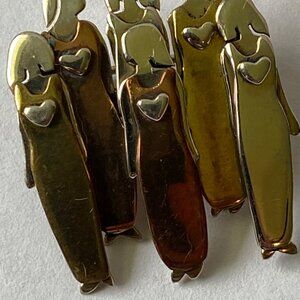 Gold-Tone Sisterhood Brooch Pin With Heart Accents By mima & oly
